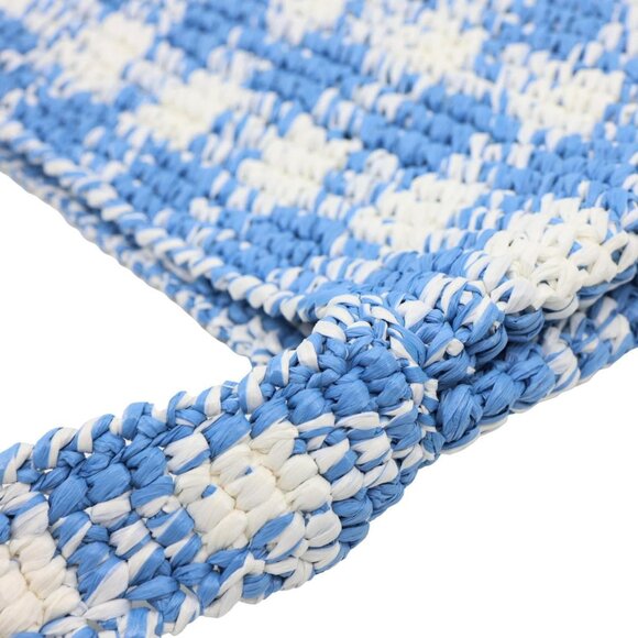 Prada  Embroidered Logo Yarn Raffia Crochet Tote Bag Multicolor - Picture 7 of 12